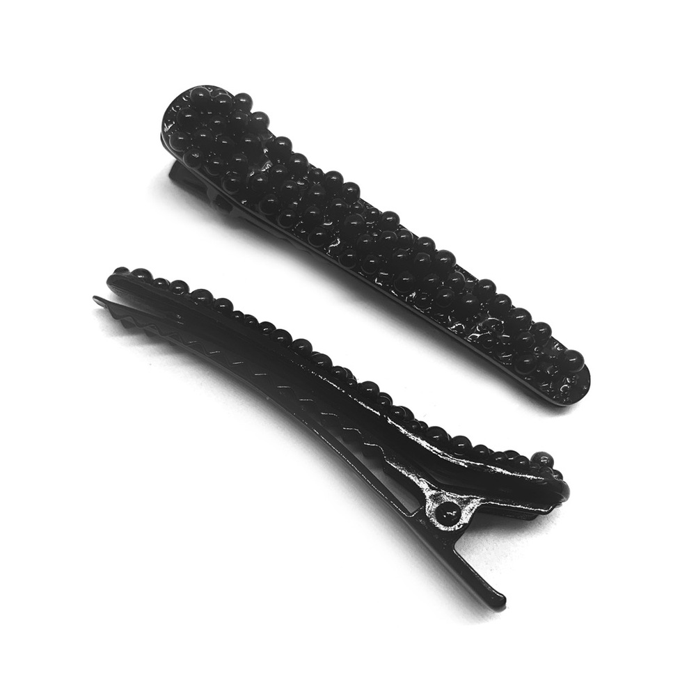 Goth Mermai Siren Black Pearl Hair Clip Barrettes